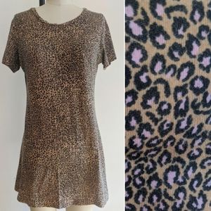 🌸Two for $30💲REFORMATION- Tee MINI DRESS Baby Leopard